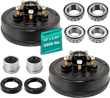 Trailer Brake Hub Drum 10" X 2-1/4" Kit 5 on 4.5" for 3500 Lbs Axle  22001K 008-247-05, 84546